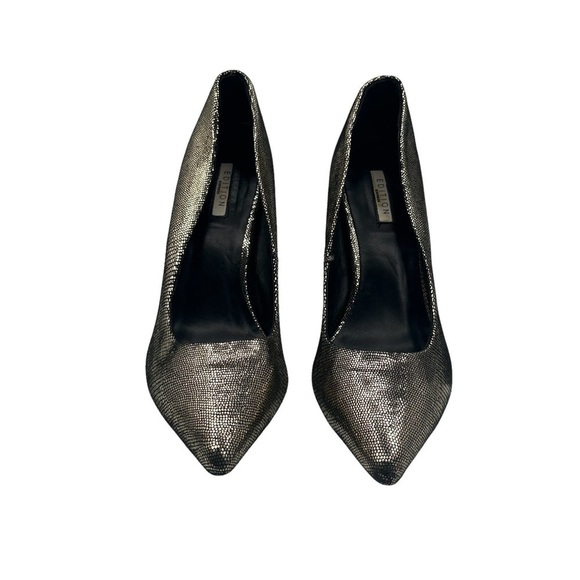 Express Women’s Gold Leather Pointed Toe Heels Size 8 - Picture 3 of 8